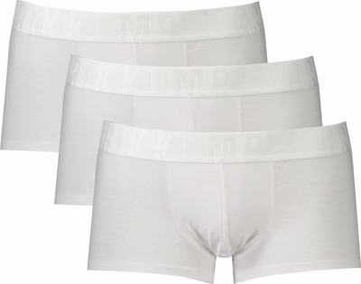 White Polyester Men's Boxer Briefs Trio Pack