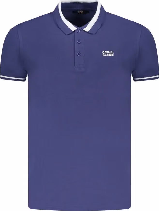 Cavalli Class Blu Cotton Men Polo