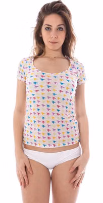 Bianco Nylon Women T-Shirt