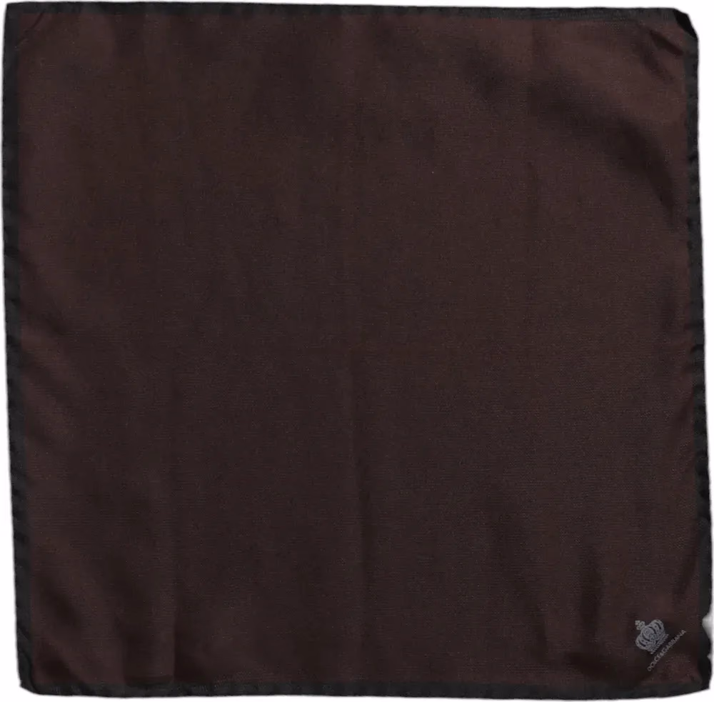 Dolce & Gabbana Brown DG Crown Silk Square Men Foulard Scarf
