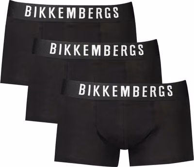 Black Polyester Men's Boxer Briefs
