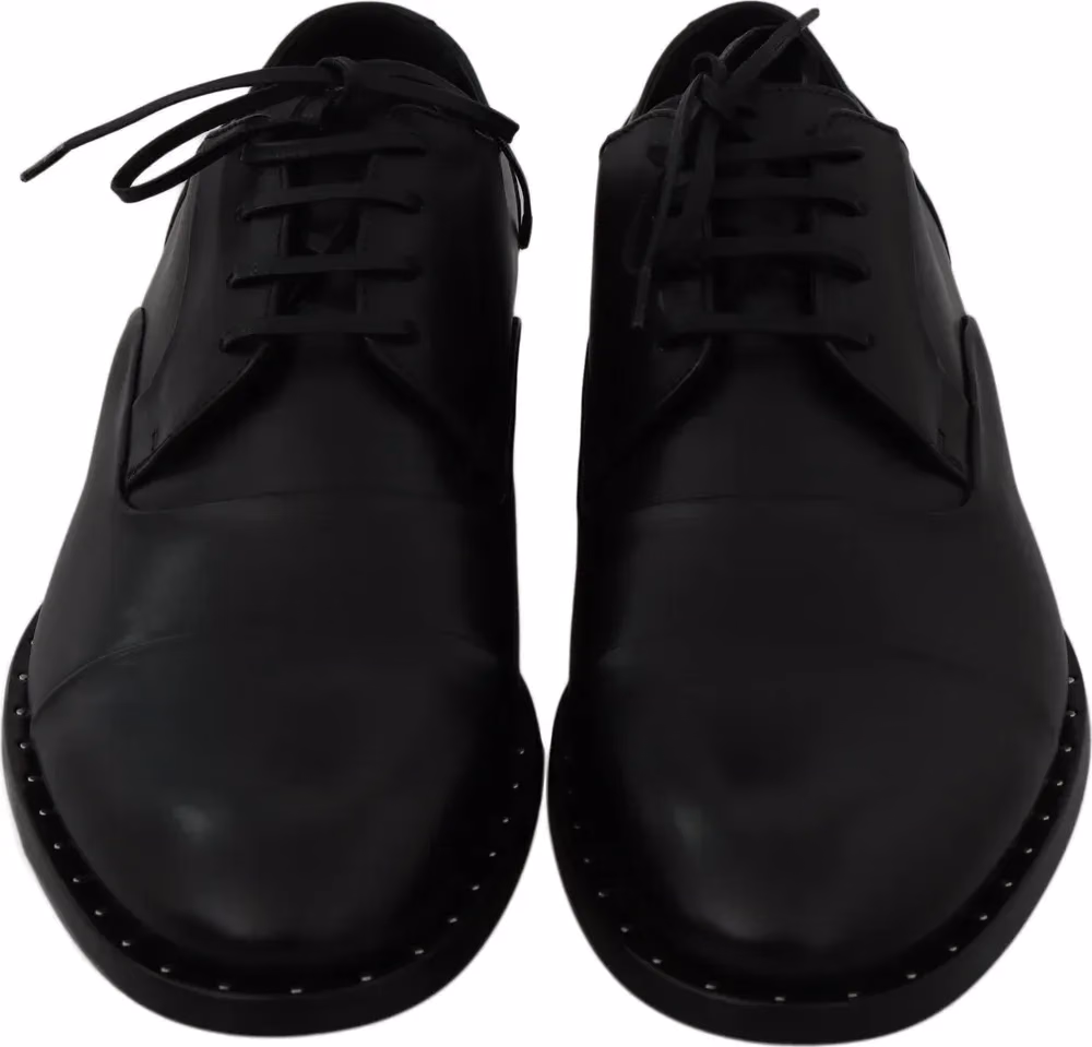 Dolce & Gabbana Black Leather Derby Formal Shoes