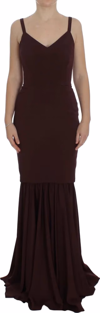 Dolce & Gabbana Bordeaux Stretch Full Length Sheath Dress