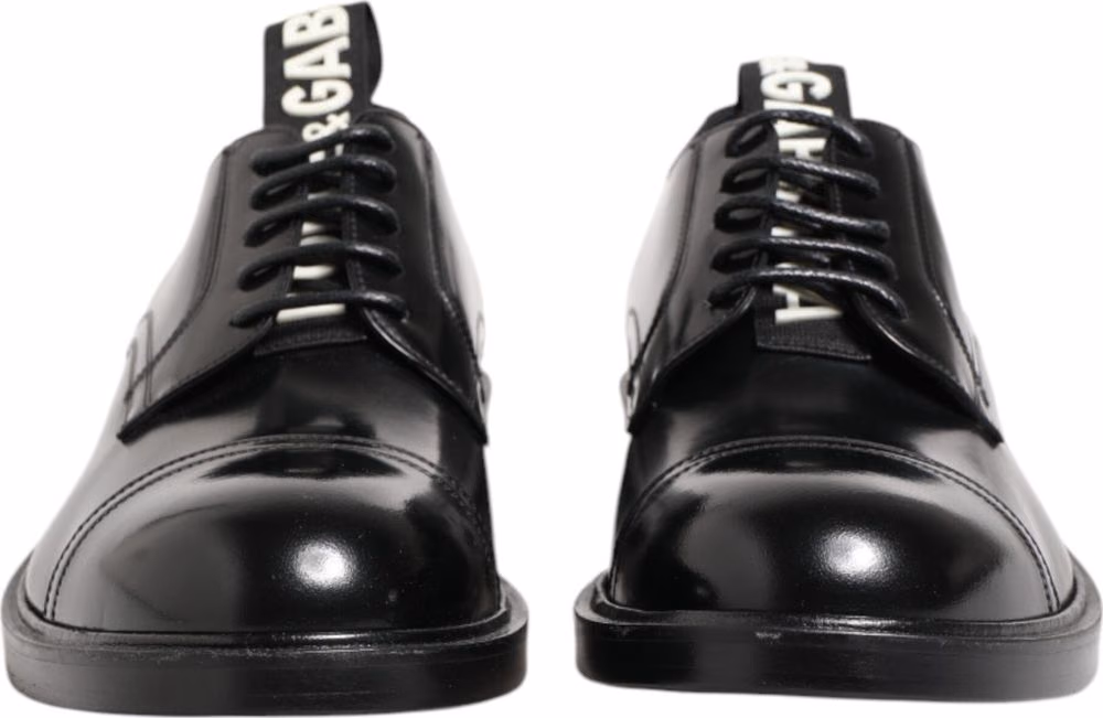 Dolce & Gabbana Black Leather Dress Lace Up Men Formal Shoes