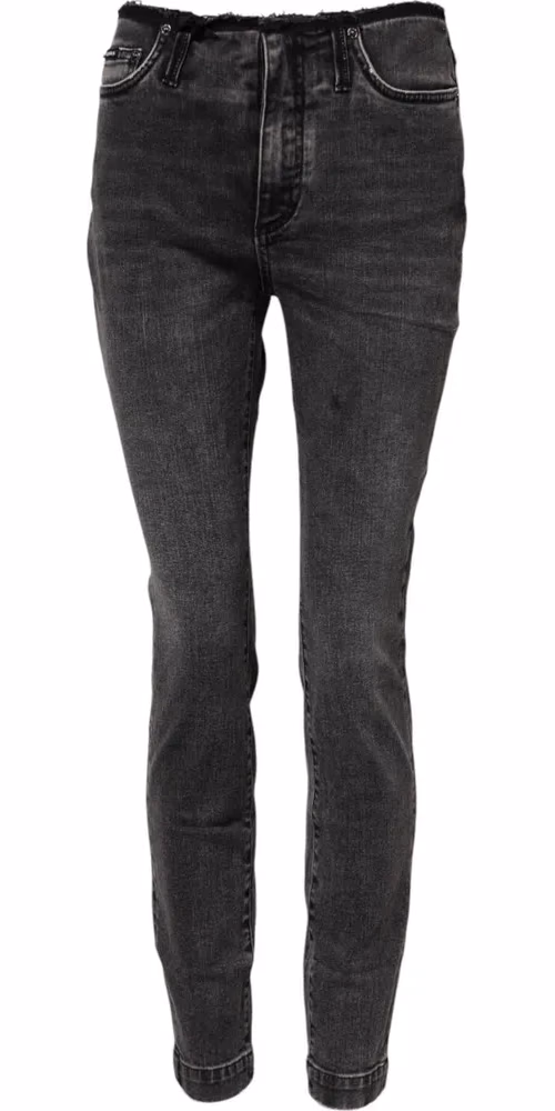 Dolce & Gabbana Gray Skinny Cotton Mid Waisted Denim Jeans