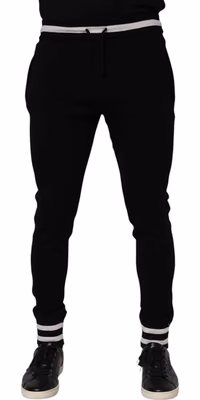 Black Cotton Men Jogger Sweatpants Pants