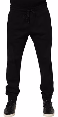 Black Cotton Men Jogger Sweatpants Pants