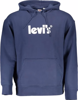 Blue Cotton Men Sweatshirt