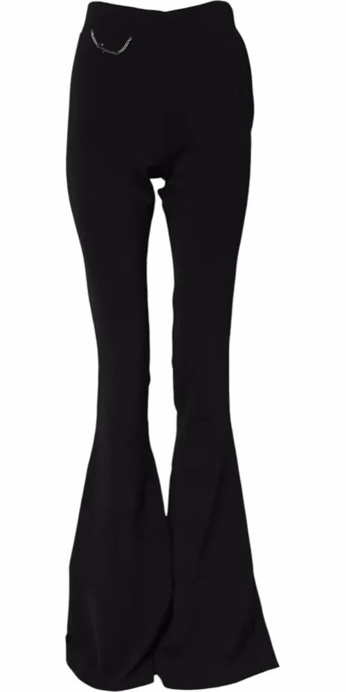 Dsquared² Black Polyester High Waisted Flared Pants