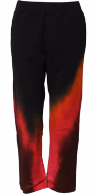 Black Red Cotton Straight Fit Jogger Pants