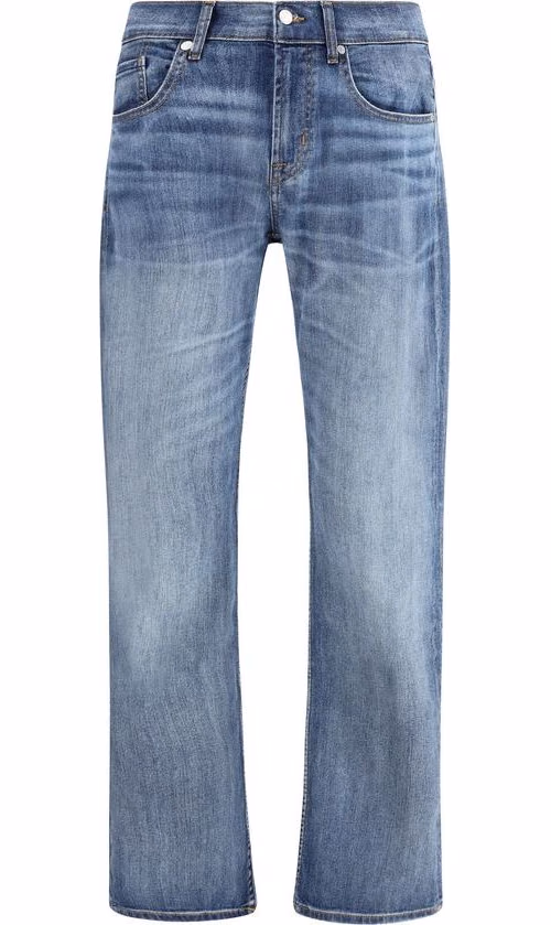7FOR Blue Cotton Straight-Leg Jeans