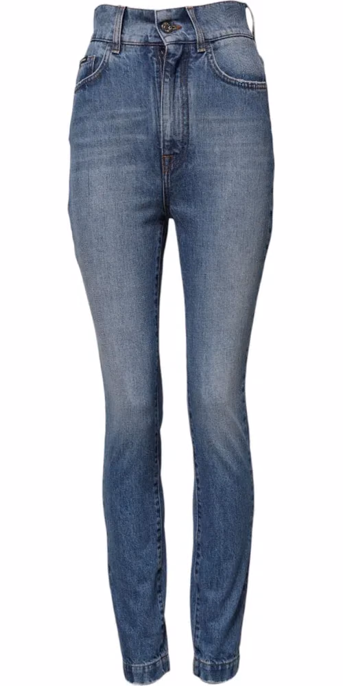 Dolce & Gabbana Blue Washed Skinny High Waist Denim Jeans