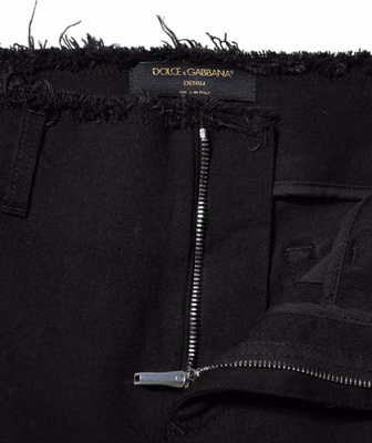Black Cotton Mid Waist Flared Denim Jeans