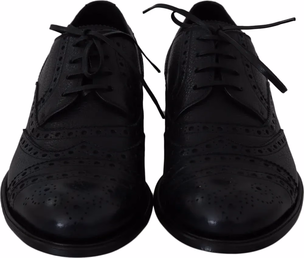 Dolce & Gabbana Blue Leather Wingtip Oxford Dress  Shoes