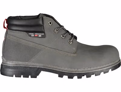 Gray Polyester Mens Boot