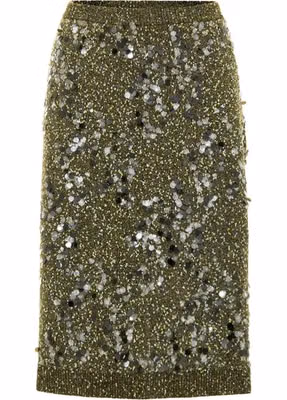 Green Viscose Mini Skirt