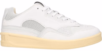 White Leather Low Top Sneakers