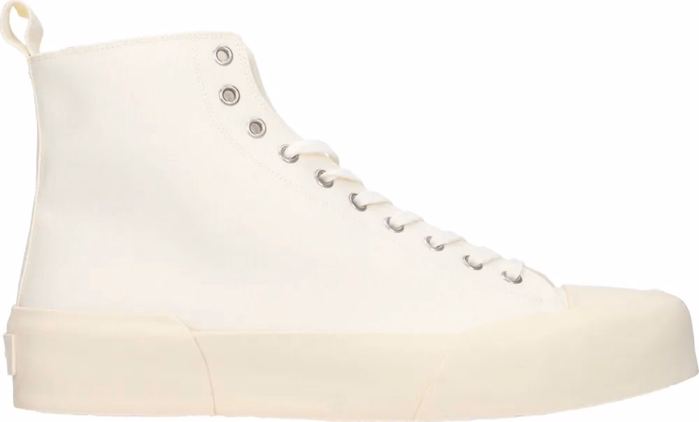 Jil Sander Beige Fabric High Top Sneakers