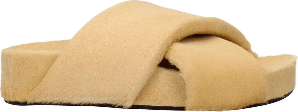 Jil Sander Beige Horsehair Slippers