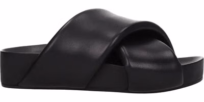 Black Leather Slippers