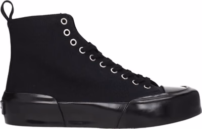 Black Fabric High Top Sneakers