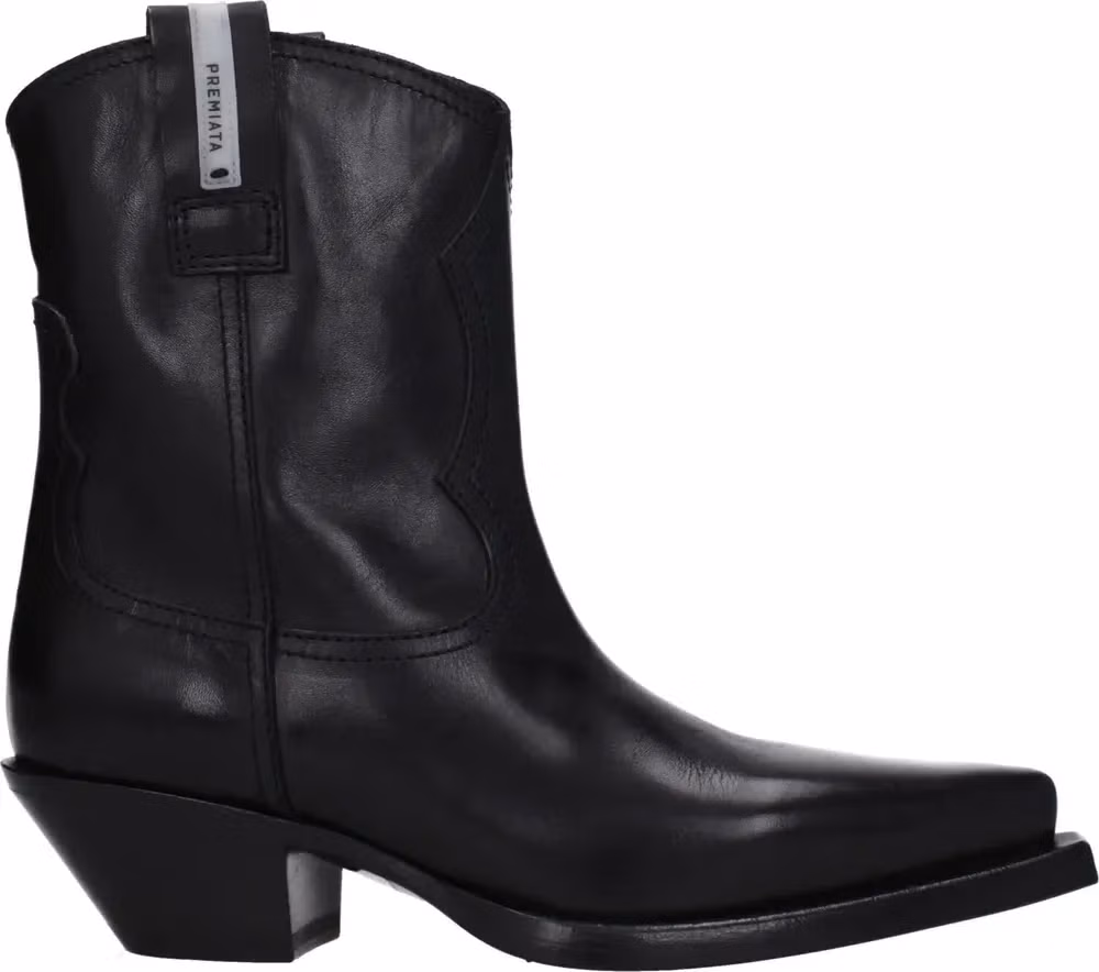 Premiata Black Leather Ankle Boots
