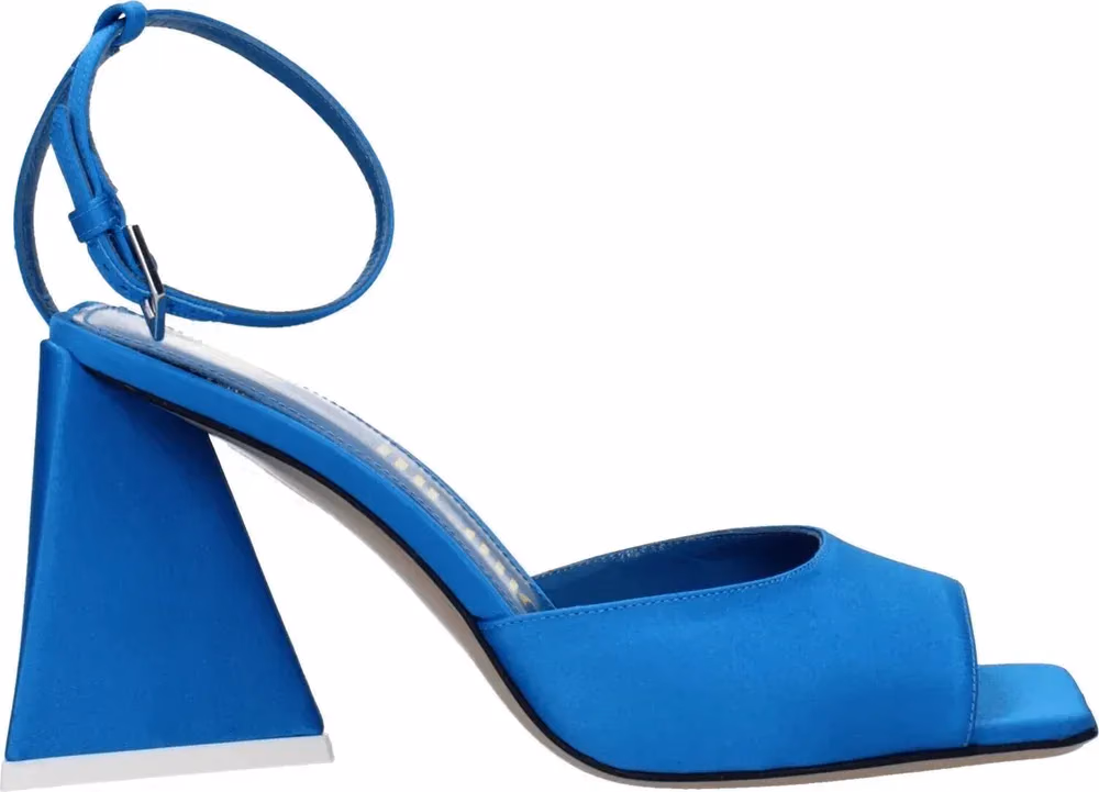 The Attico Blue Satin Stiletto Heel Sandals