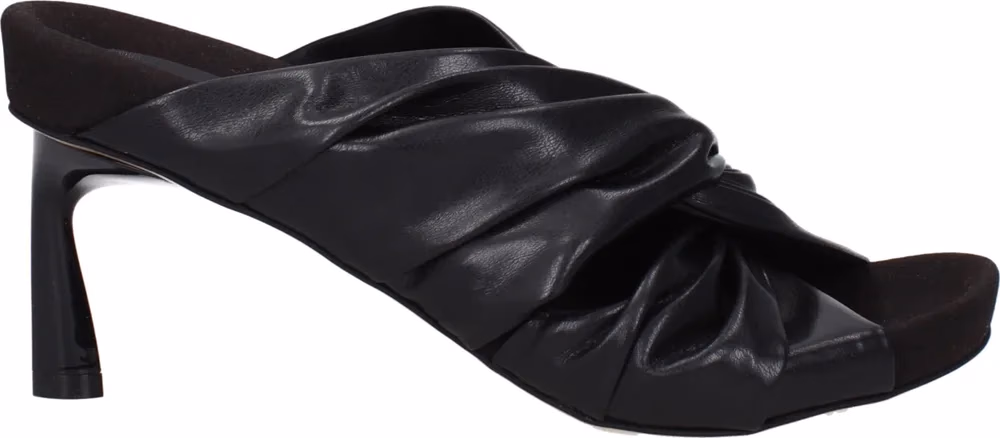 Stella McCartney Black Leather Stiletto Heel Sandals