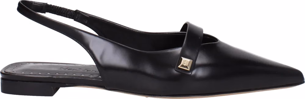 Max Mara Black Leather Ballet Flats