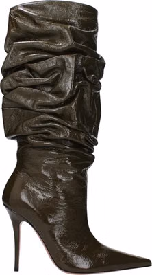 Green Leather High Heel Boots