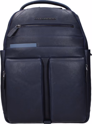 Blue Leather Backpack