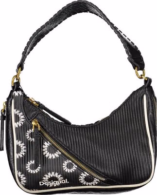 Black Polyurethane Women Handbag