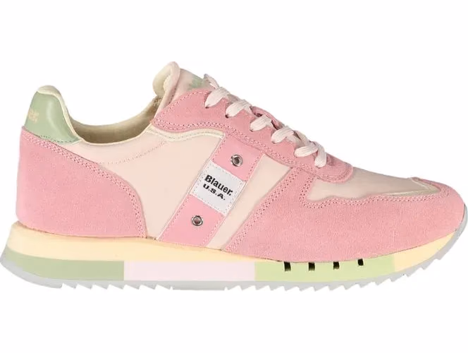 Blauer Rosa Polyurethane Women Sneaker