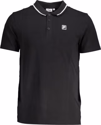 Black Cotton Men Polo Shirt