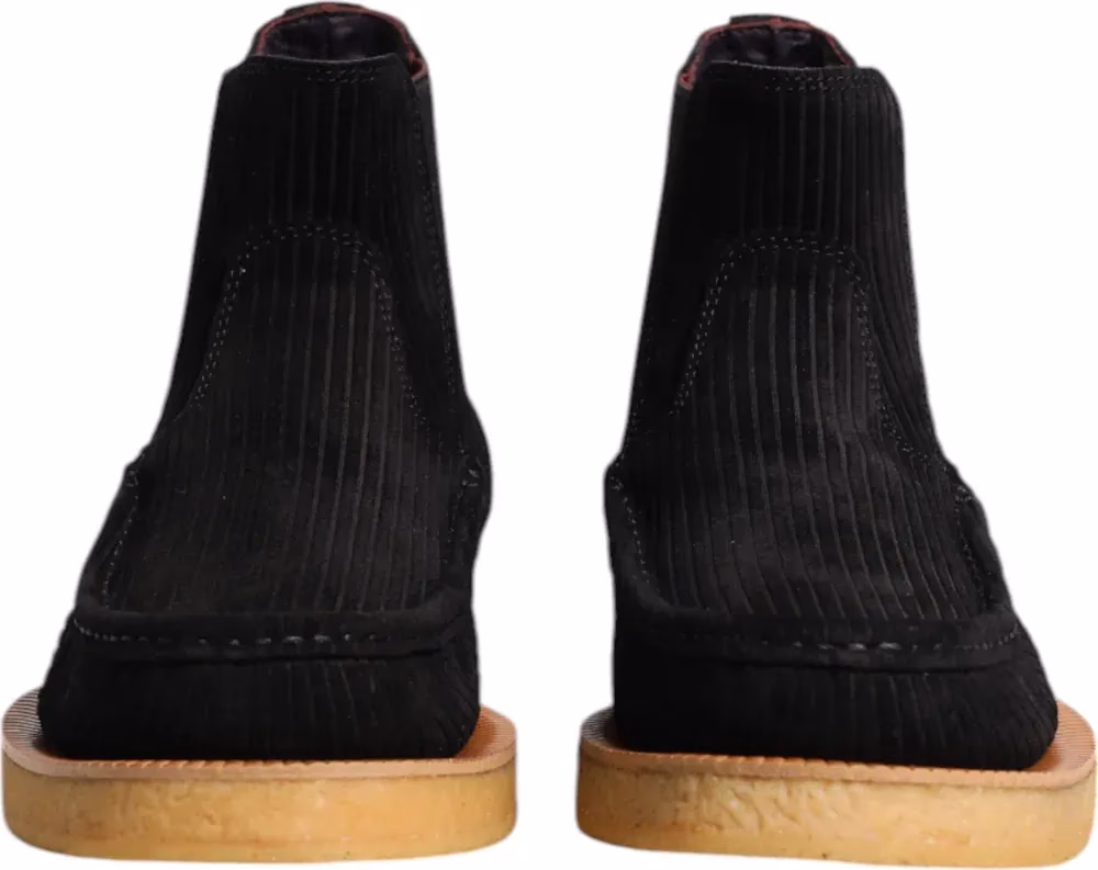 Dolce & Gabbana Black Calf Suede Slip On Ankle Boots Shoes
