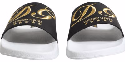 White Black Leather Sandals Beachwear Shoes