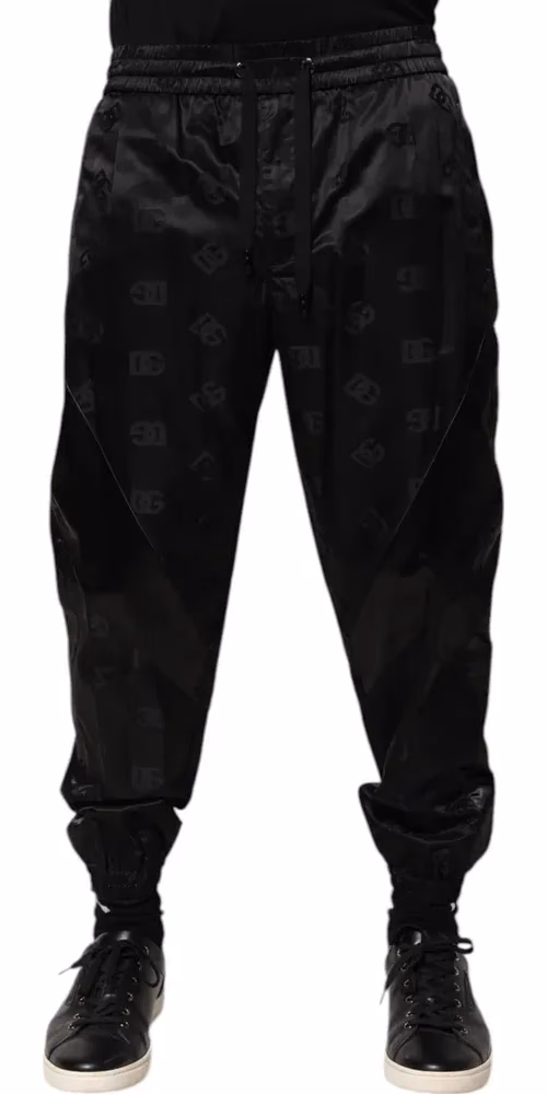 Dolce & Gabbana Black Logo DG Print Men Jogger Sweatpants Pants