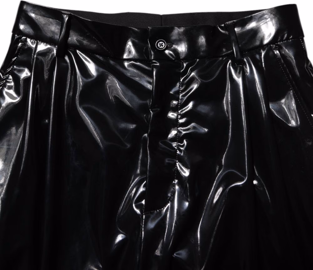 Dolce & Gabbana Black Polyester Mid Waist Men Trouser Pants