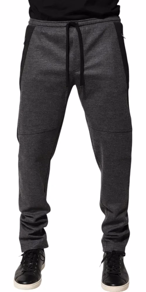 Dolce & Gabbana Gray Black Wool Blend Jogger Sweatpants  Pants