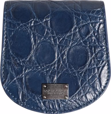 Blue Exotic Skin Coin Condom Case Holder Pocket Wallet