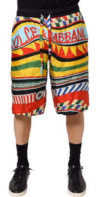Multicolor Sicilian Carretto Shorts Swimwear