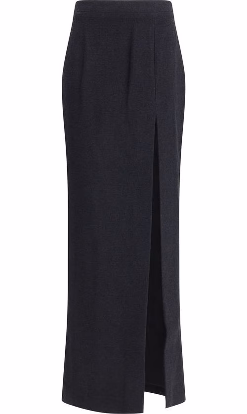 Alessandra Rich Black Wool Long Skirt
