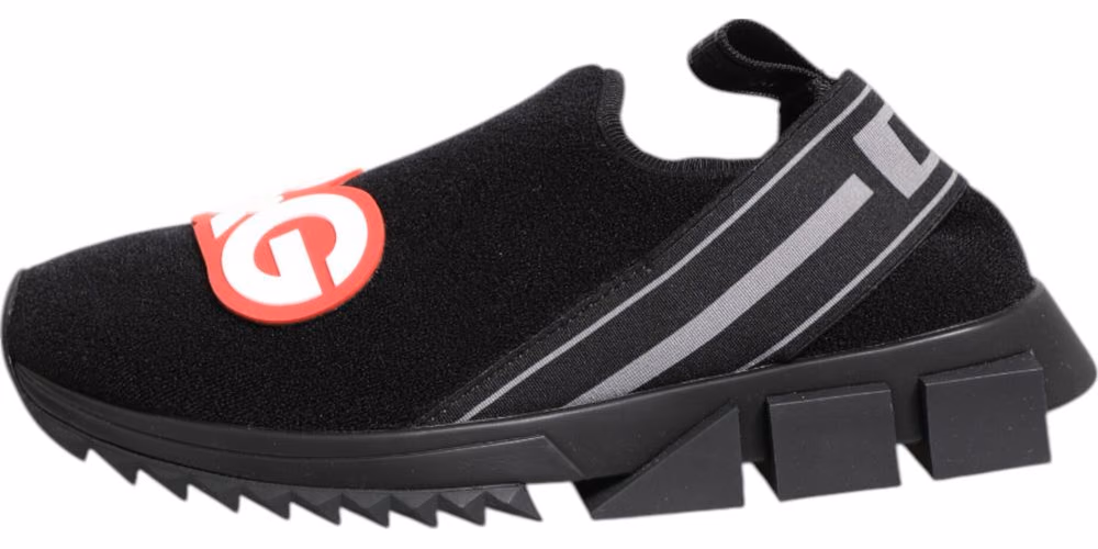Dolce & Gabbana Black Grey Slip On Sorrento Sneakers Shoes