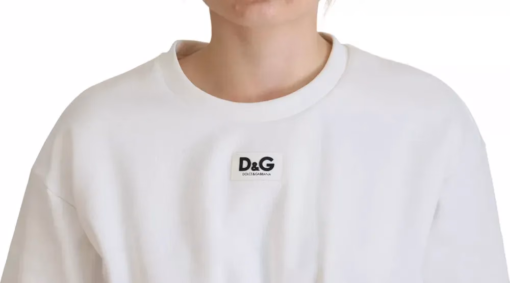 Dolce & Gabbana White Cotton Corset Stretch Top  T-shirt