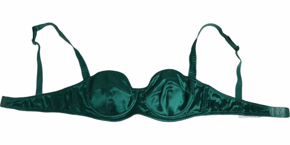 Dolce & Gabbana Green Satin Semi-Padded Underwire Musk Underwear