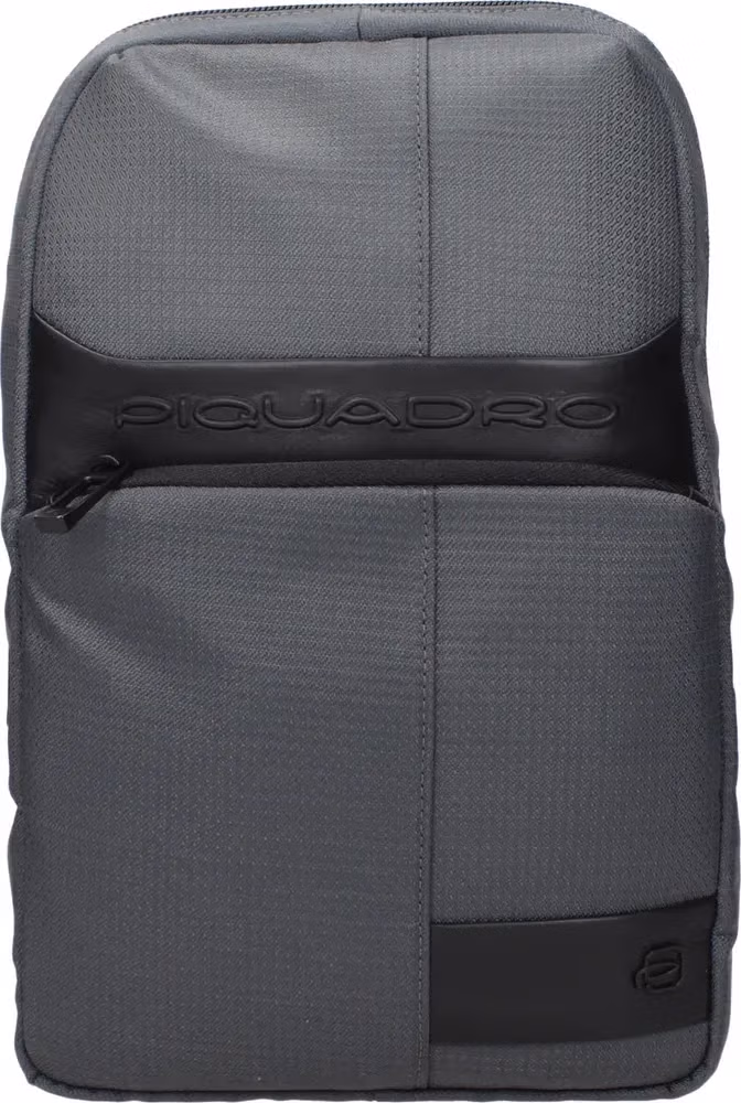 Piquadro Gray Fabric Crossbody Bag