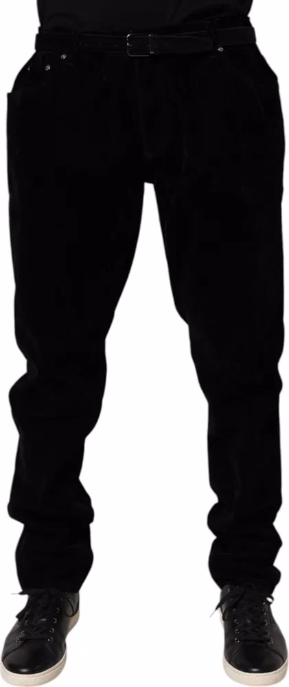 Dolce & Gabbana Black Cotton Slim Fit Denim Trouser Jeans