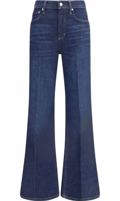 Blue Cotton Flared Jeans