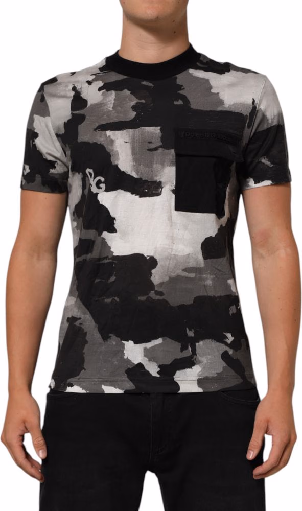 Dolce & Gabbana Multicolor Camouflage Men Short Sleeves T-shirt