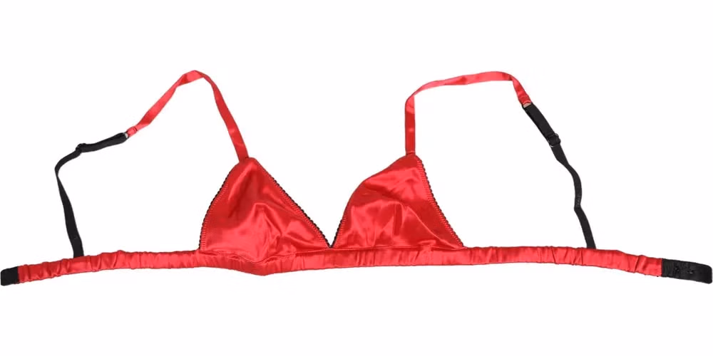Dolce & Gabbana Red Silk Satin Triangle Soft Cup Br Underwear